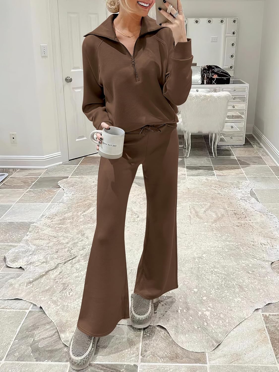 2024 Fall Trendy Outfits Oversized Two Piece Sweatsuit