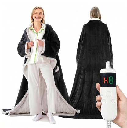 💛Wearable Heated Blanket with Sleeves | 10 Heat Settings, Auto Shut Off, Machine Washable 52”*72”+18”