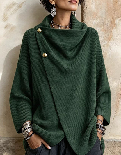 💛LAST DAY SAVE 49% ⏰Relaxed Chic Knitted Asymmetric Button-up Top