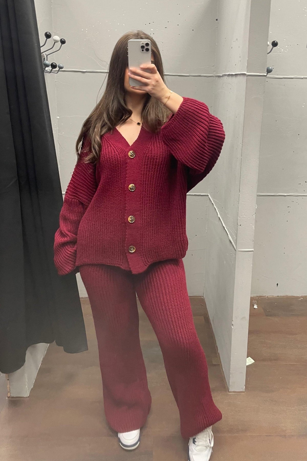 💚Loungewear Set - Oversize Strickset Cardigan & Weite Hose