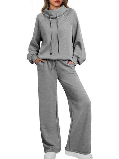 ⏰ LAST DAY SAVE 50% 💥Women's Oversized 2-Piece Round Neck Drawstring Sweatshirt