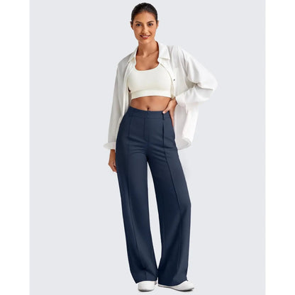 💚Women's Straight Leg Ponte Yoga Pants with Pockets