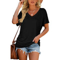 📦📦LAST DAY SAVE 49% ⏰Womens Short Sleeve V Neck Dolman Tops with Side Shirring Loose Fit Shirts