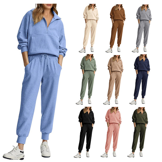 NEW 🔥 Women's Cotton 2-Piece Oversized Drawstring Sweatshirt Set