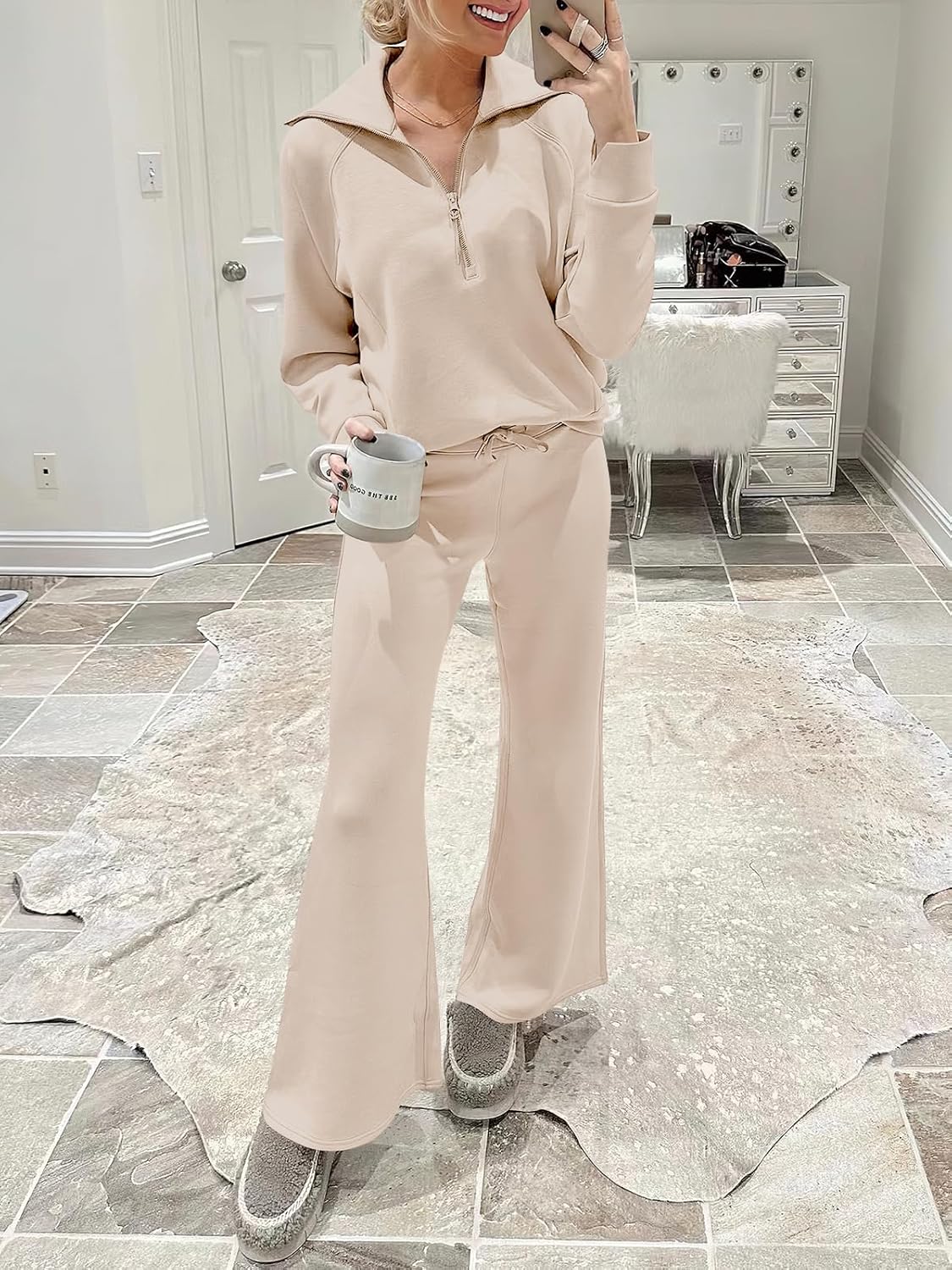 2024 Fall Trendy Outfits Oversized Two Piece Sweatsuit