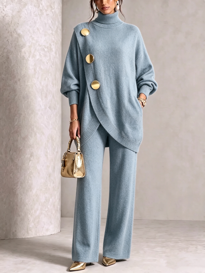 🤲💥 Elegant Knit Asymmetrical Button Set