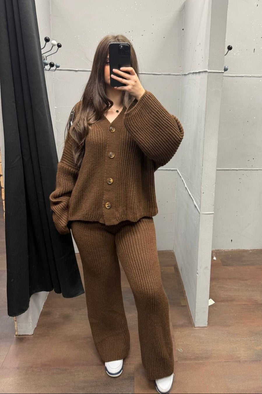 💚Loungewear Set - Oversize Strickset Cardigan & Weite Hose