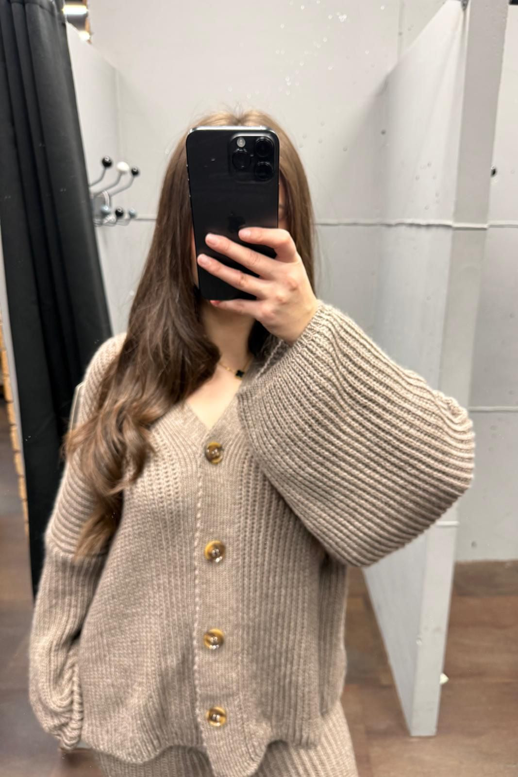 💚Loungewear Set - Oversize Strickset Cardigan & Weite Hose