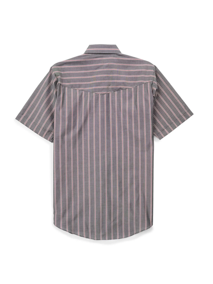 🤲6-PACK $23.99-Men's Western Stripe Snap Shirt with Pocket - Short Sleeve Casual Cowboy Shirt