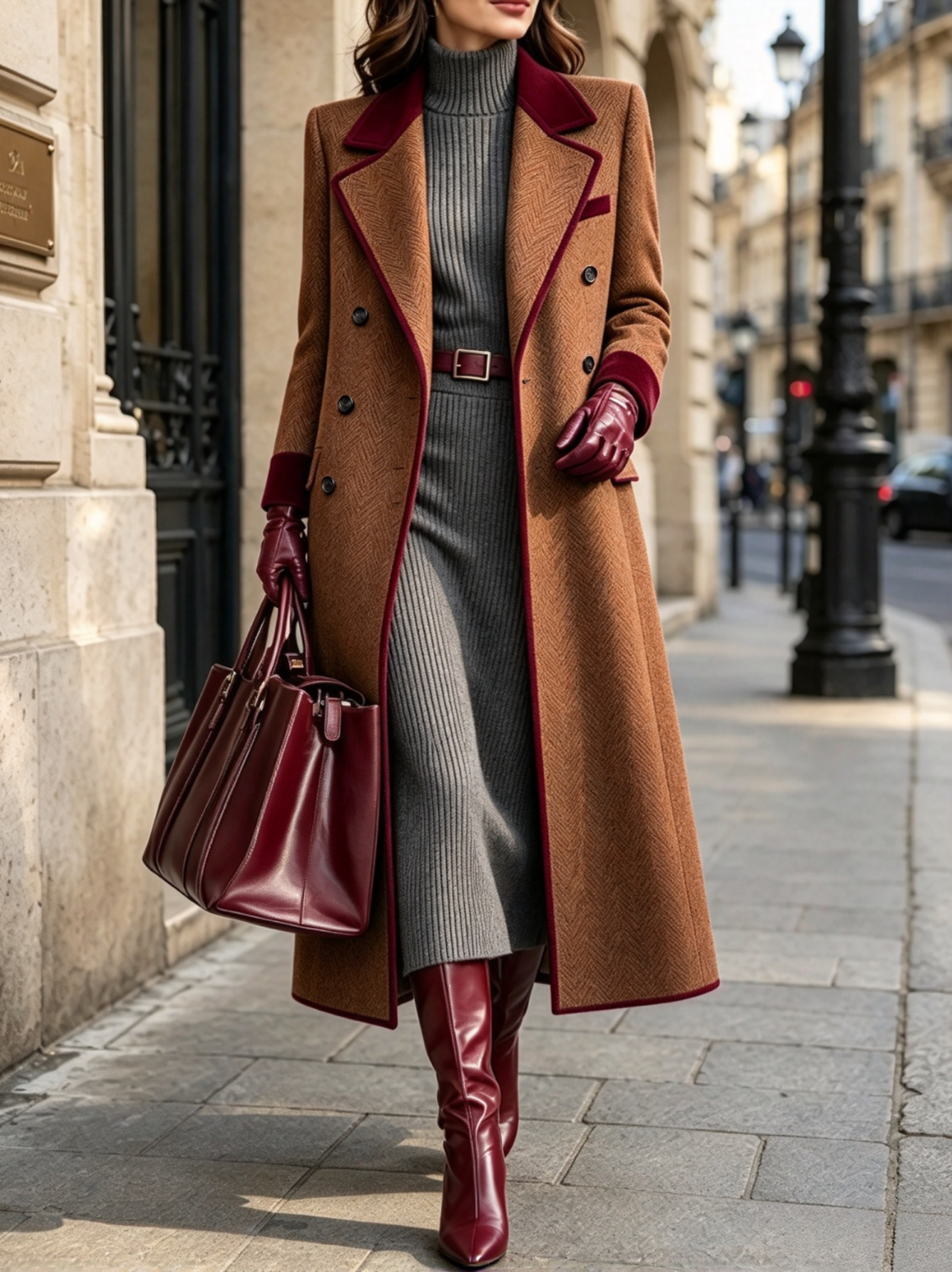 💛LAST DAY SAVE 49% ⏰Elegant Herringbone Wool-blend Long Coat