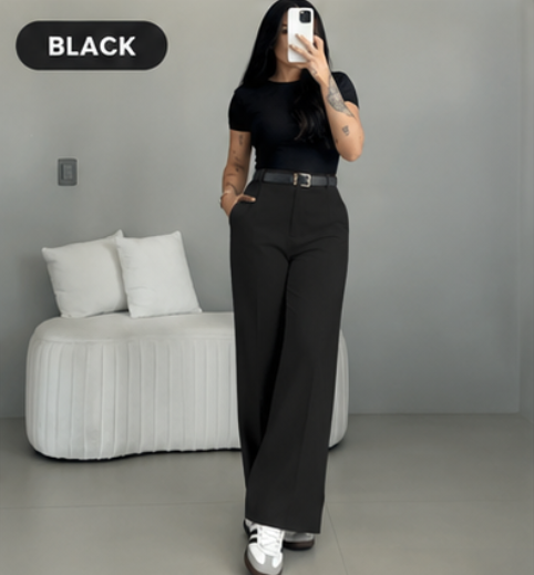 💛LAST DAY SAVE 49% ⏰HIGH WAIST WIDE LEG PANTS-Free belt