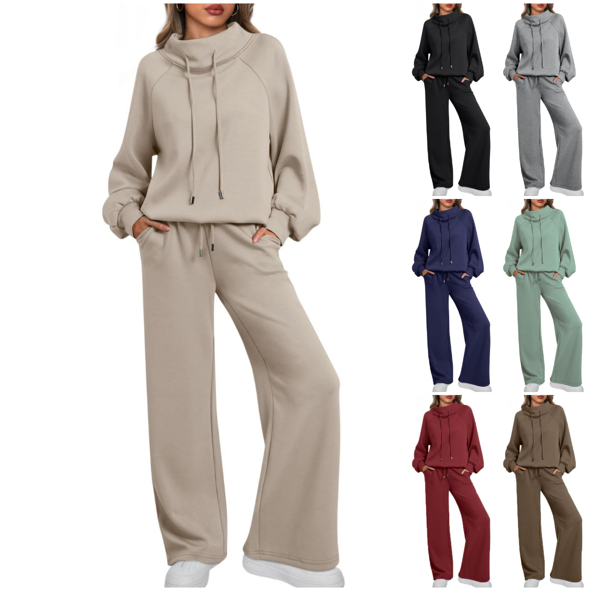 ⏰ LAST DAY SAVE 50% 💥Women's Oversized 2-Piece Round Neck Drawstring Sweatshirt