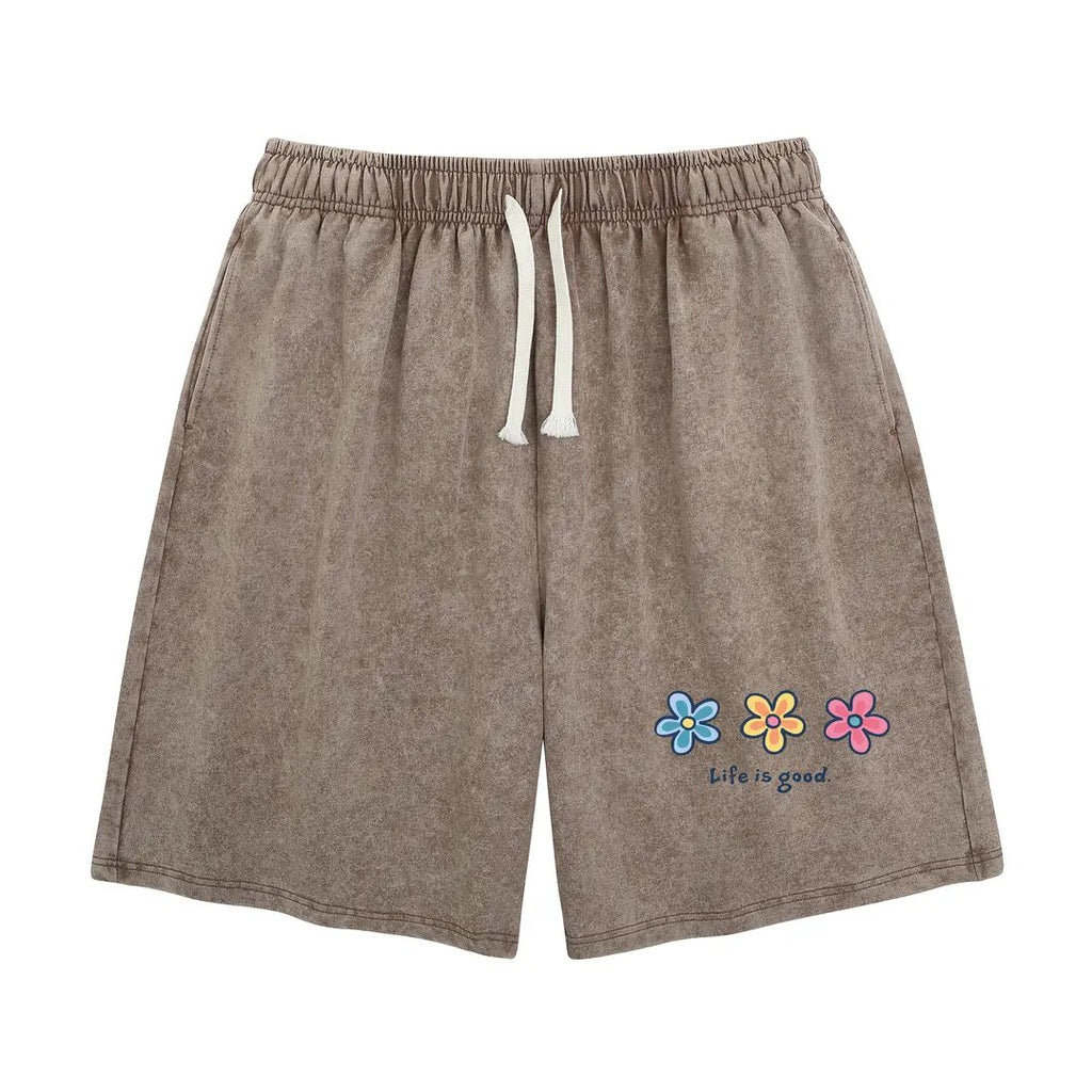 ✨✨Women's Soft Cotton Blend Washed Floral Shorts, Casual Summer Travel Streetwear Bottoms