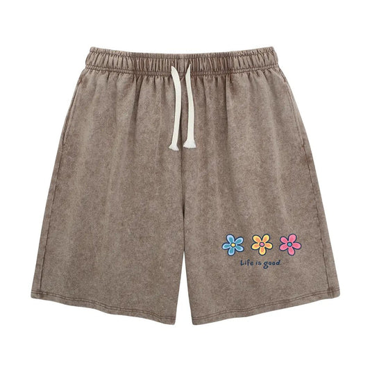✨✨Women's Soft Cotton Blend Washed Floral Shorts, Casual Summer Travel Streetwear Bottoms