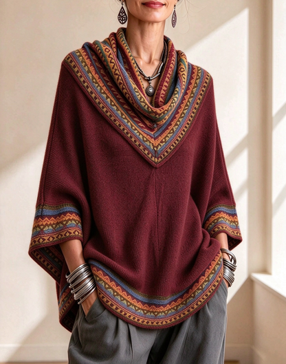 💛LAST DAY SAVE 49% ⏰Boho Cozy Mustard Yellow Oversized Raped Cowl Knit Top