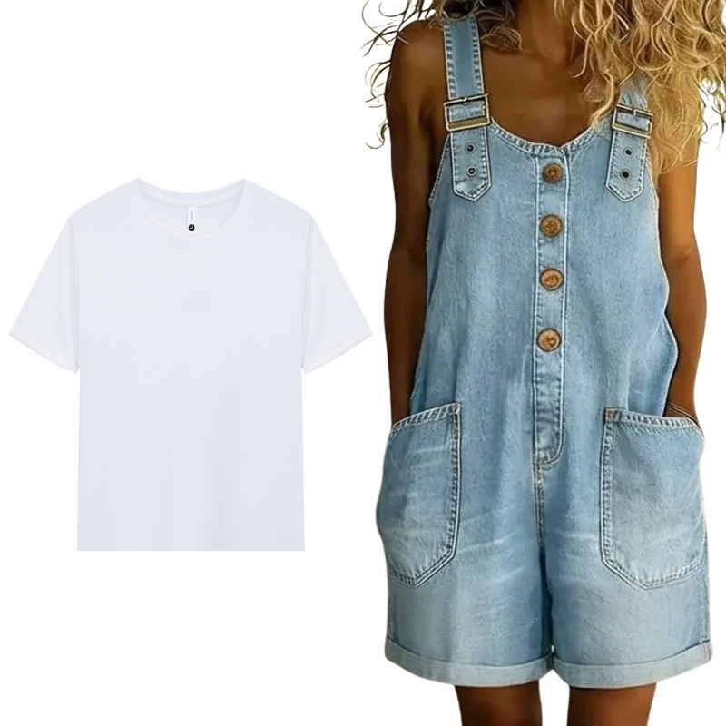 ✨✨Limited-time offer-Women's Casual Denim Romper