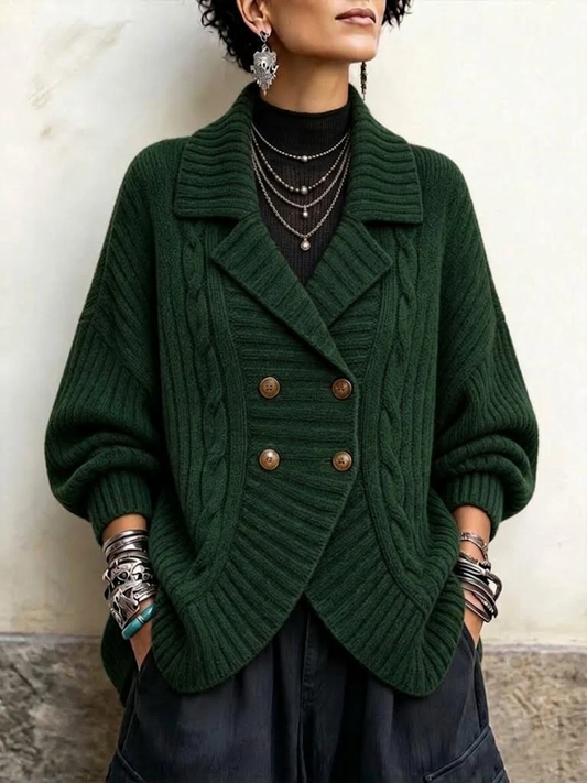 💛LAST DAY SAVE 49% ⏰Cable-knit Double-breasted Cardigan