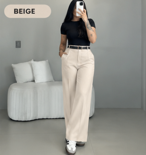 💛LAST DAY SAVE 49% ⏰HIGH WAIST WIDE LEG PANTS-Free belt