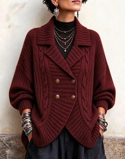💛LAST DAY SAVE 49% ⏰Cable-knit Double-breasted Cardigan