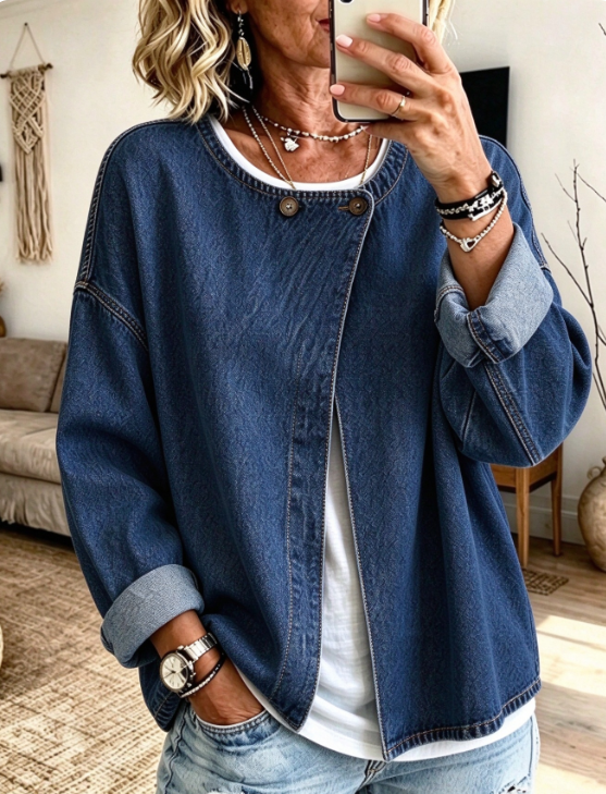 🤲LAST DAY SAVE 49% ⏰Chic Light Blue Denim Casual Cardigan Button Top