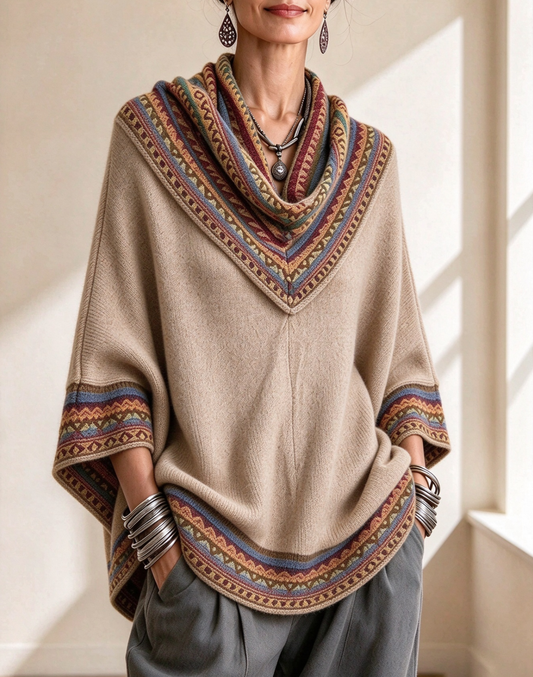 💛LAST DAY SAVE 49% ⏰Boho Cozy Mustard Yellow Oversized Raped Cowl Knit Top