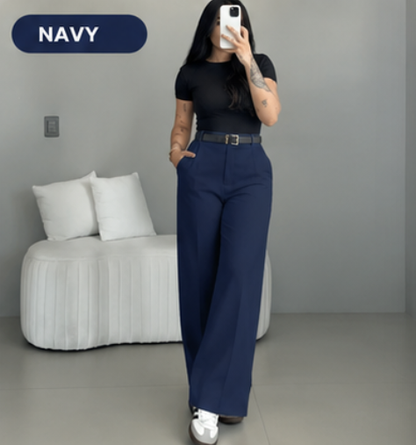 💛LAST DAY SAVE 49% ⏰HIGH WAIST WIDE LEG PANTS-Free belt