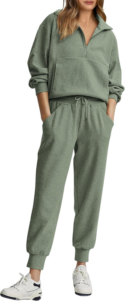 NEW 🔥 Women's Cotton 2-Piece Oversized Drawstring Sweatshirt Set