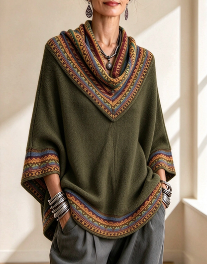 💛LAST DAY SAVE 49% ⏰Boho Cozy Mustard Yellow Oversized Raped Cowl Knit Top