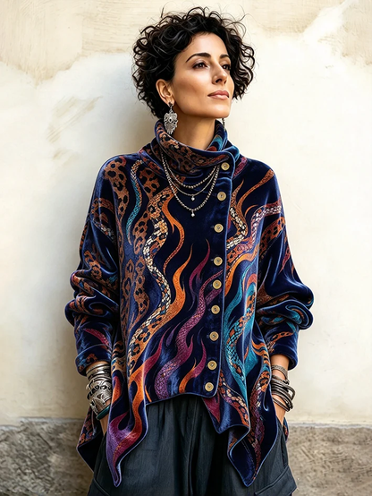 🤲LAST DAY SAVE 49% 🌸🤎 Colorful Velvet Asymmetrical Top