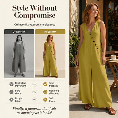 ✨✨Women's Sleeveless V-Neck Jumpsuit with Pockets