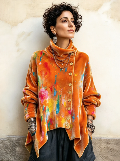 🤲LAST DAY SAVE 49% 🌸🤎 Colorful Velvet Asymmetrical Top