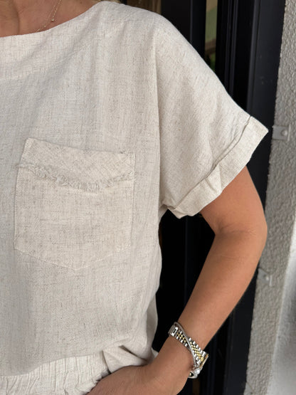 Women's Casual Solid Cotton Linen Lounge Set