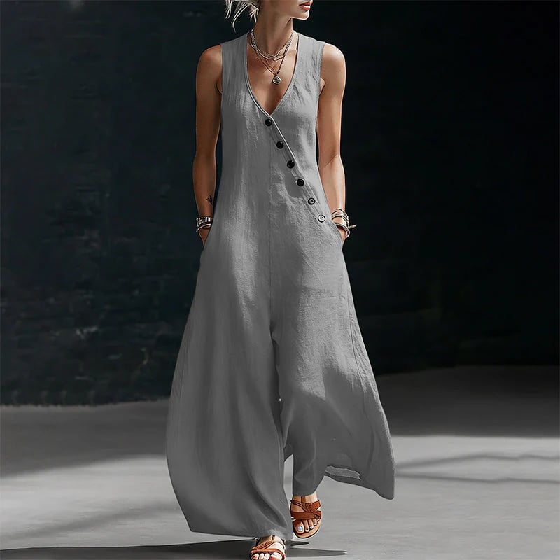 ✨✨Women's Sleeveless V-Neck Jumpsuit with Pockets