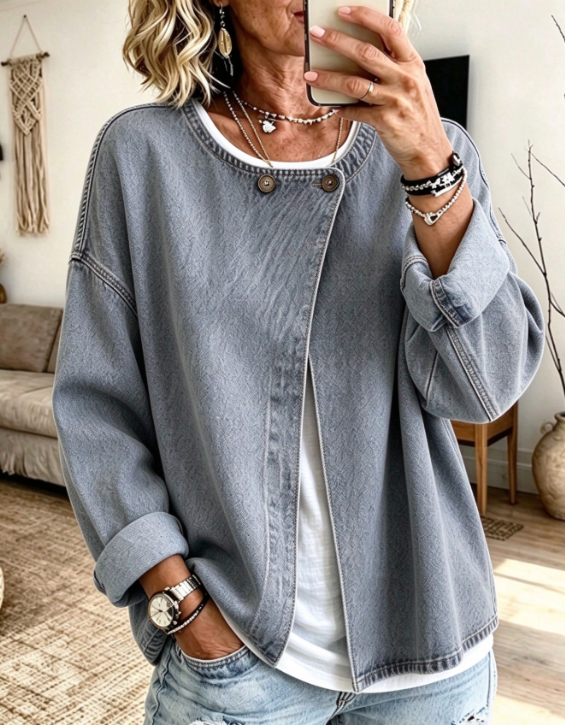 🤲LAST DAY SAVE 49% ⏰Chic Light Blue Denim Casual Cardigan Button Top