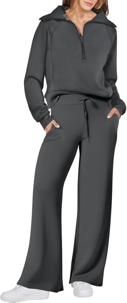 2024 Fall Trendy Outfits Oversized Two Piece Sweatsuit