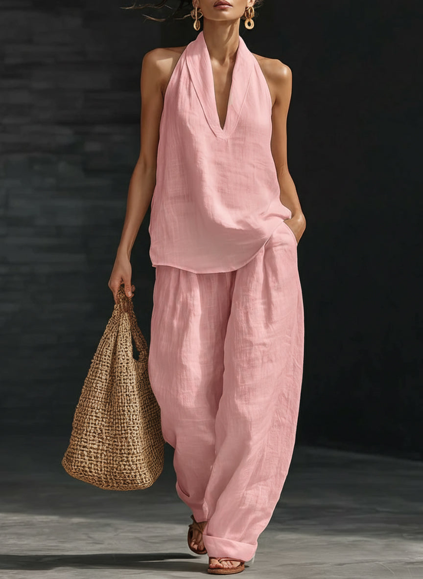 New Arrivals🔥 Women's Casual and Cozy Minimalist Linen Two-Piece Set