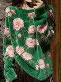 🤲LAST DAY SAVE 49% ⏰Floral Textured Knit Sweater – Soft, Cozy & Effortlessly Chic