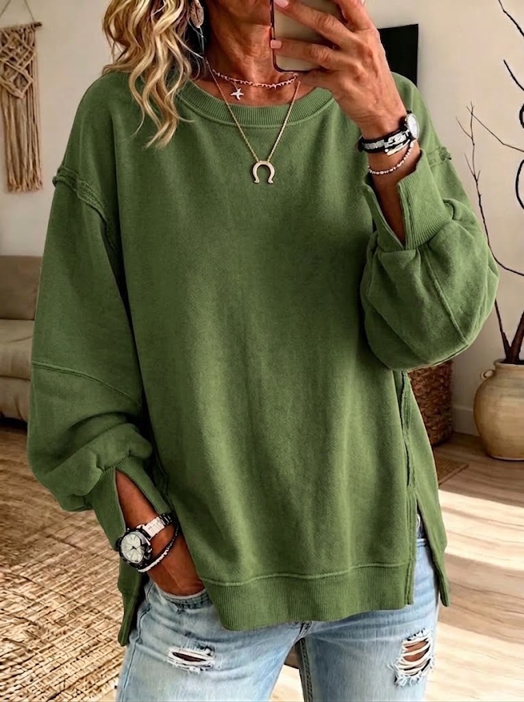 🤲LAST DAY SAVE 49% ⏰Oversized Cotton Sweatshirt – Cozy, Chic & Effortlessly Cool