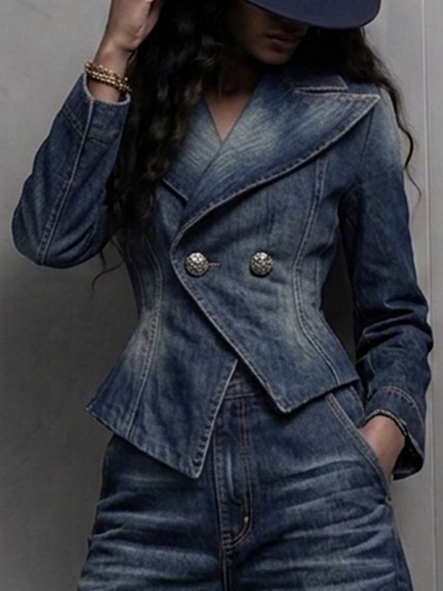 🤲LAST DAY SAVE 49%🔥 Figure-Flattering Denim 2-Piece Set + FREE Hat