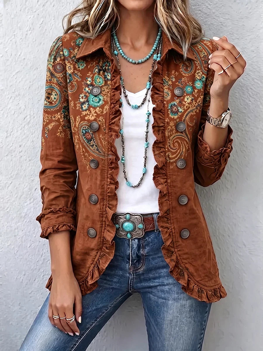 💛LAST DAY SAVE 49% ⏰Bohemian Paisley Ruffle Jacket