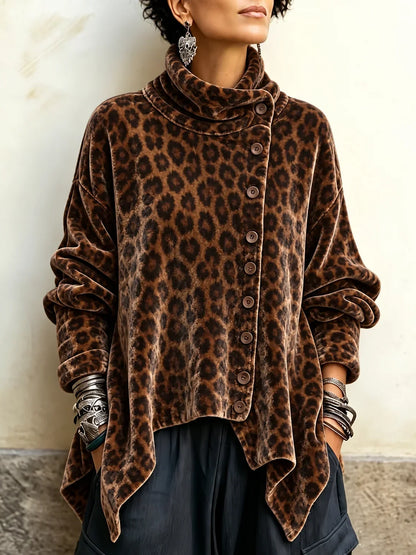 🤲LAST DAY SAVE 49% 🌸🤎 Polka Dot Velvet Cowl Neck Tunic