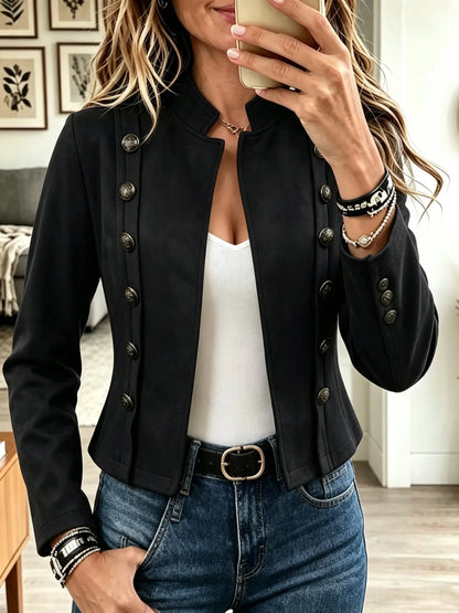 🤲LAST DAY SAVE 49% ⏰Women's Double-Breasted Suede Military Jacket