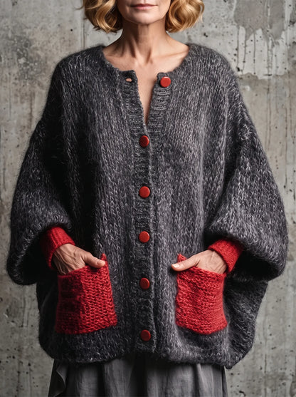 🤲LAST DAY SAVE 49% ❤️ Women’s Cozy Knit 2-Piece Set — Contrast Cardigan & Flowy Skirt