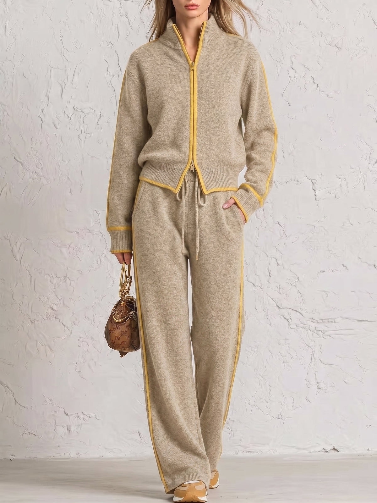 🤲LAST DAY SAVE 49% ⏰Textured Knit 2-Piece Set – Cozy, Relaxed & Effortlessly Chic— FREE Handbag