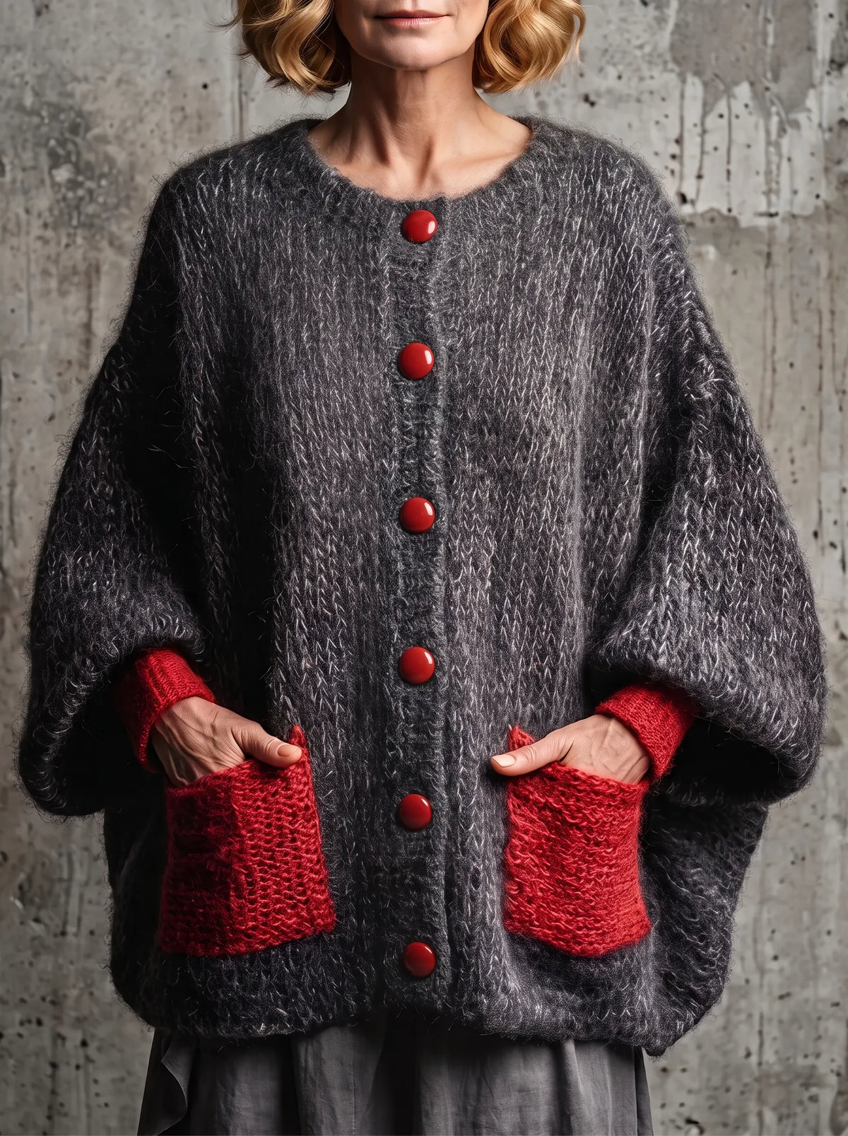 🤲LAST DAY SAVE 49% ❤️ Women’s Cozy Knit 2-Piece Set — Contrast Cardigan & Flowy Skirt