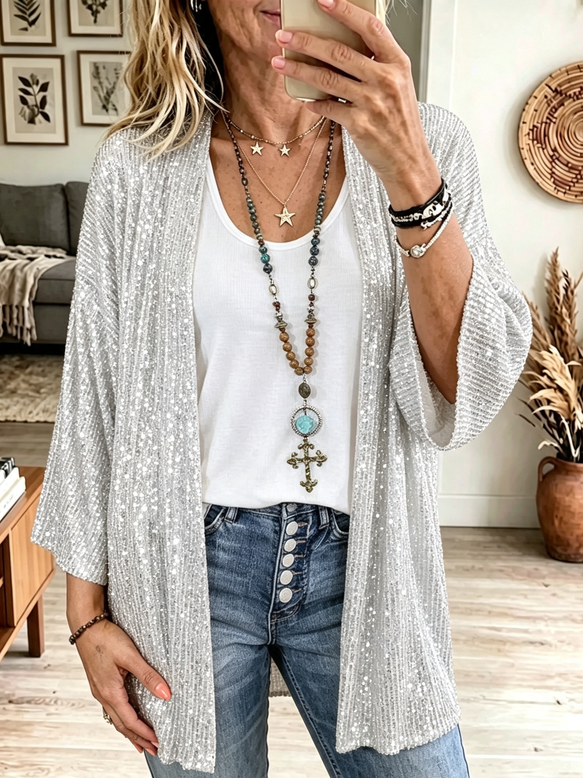 🤲LAST DAY SAVE 49% ⏰Women's Sequin Embellished Cardigan