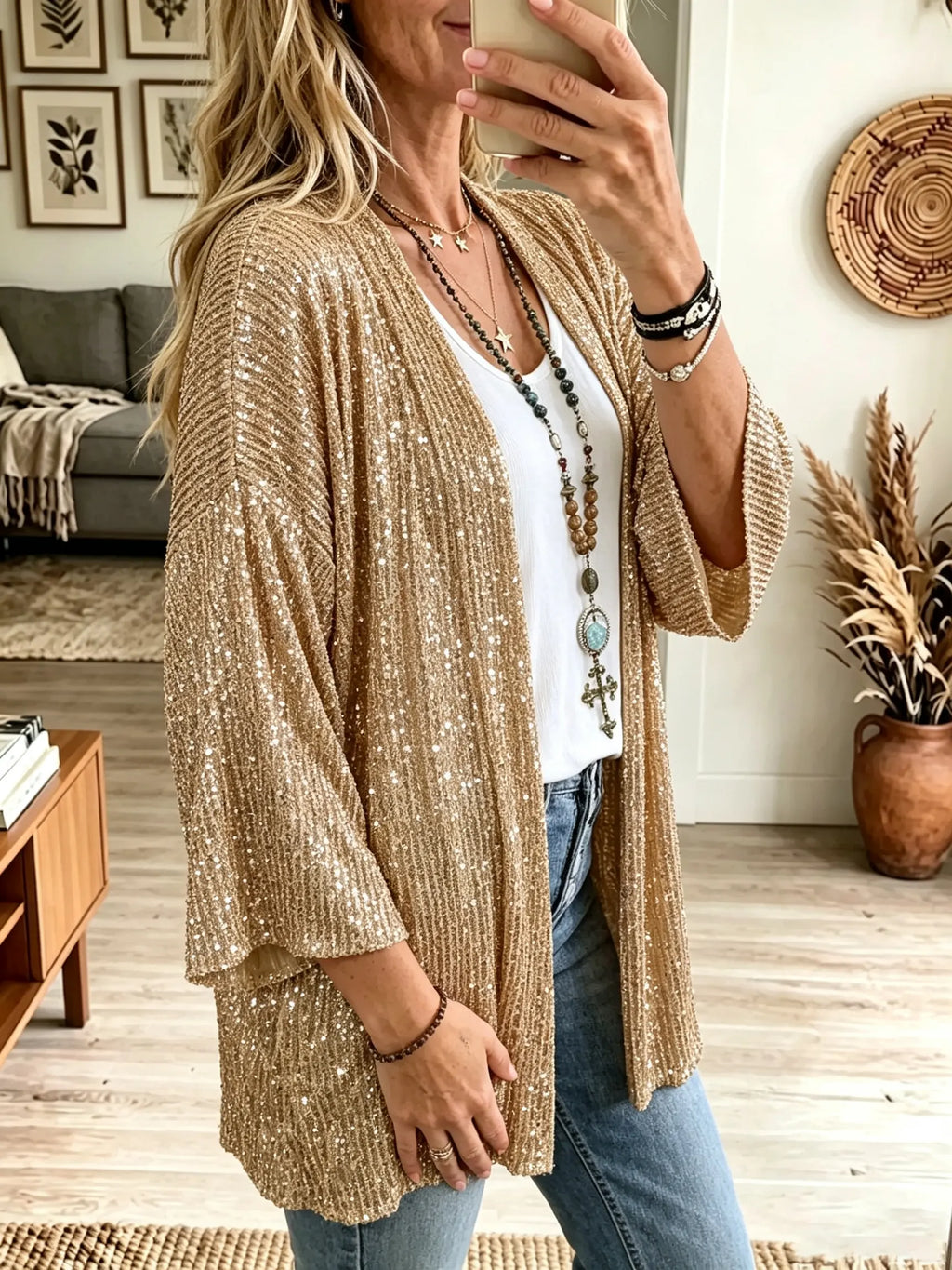 🤲LAST DAY SAVE 49% ⏰Women's Sequin Embellished Cardigan