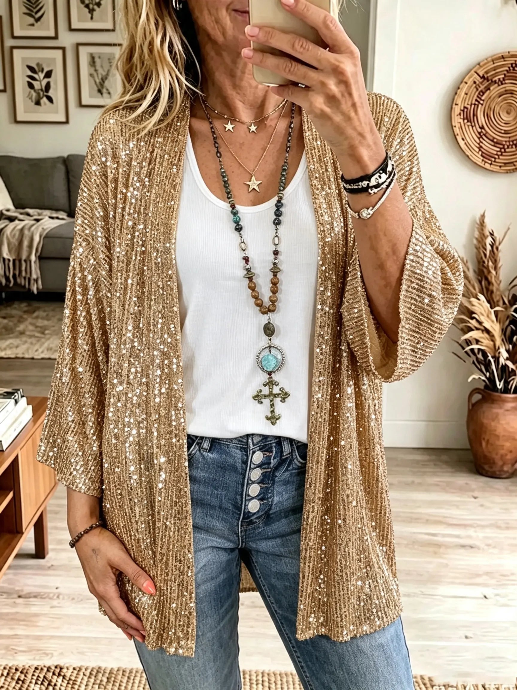 🤲LAST DAY SAVE 49% ⏰Women's Sequin Embellished Cardigan