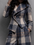 🤲LAST DAY SAVE 49% ⏰Sophisticated Plaid Cured-Hem Wide-Leg Trousers