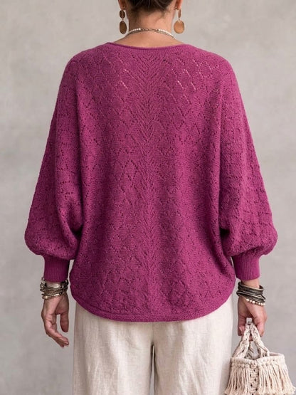 💛LAST DAY SAVE 49% ⏰Knit Top With A Cowl Neck, Cut-out Details, And Lantern Sleeves.